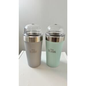 2 Ninja Slushie Bubble Cup Stainless Steel Vacuum Insulated Tumblers w/Dome Lids